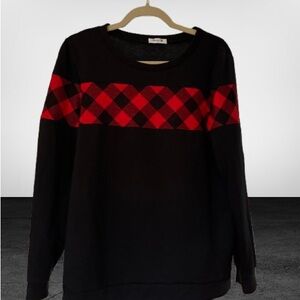 Black and Red Argyle Long Sleeve